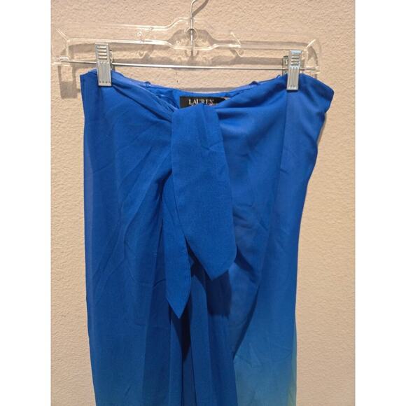 Lauren Ralph Lauren Women's Strapless Ombré Chiffon Gown Size M - Picture 2 of 6